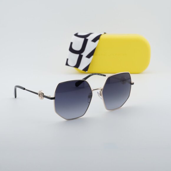 Marc Jacobs MARC 730/S 0RHL 9O Geometric Sunglasses - Black Gold\\Grey main image 9